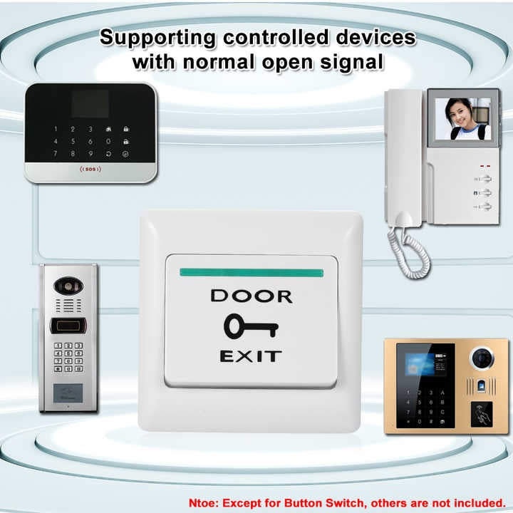 Plastic Door Release Switch Exit Button Access Control With Night Light for Electronic Lock / Access Control System