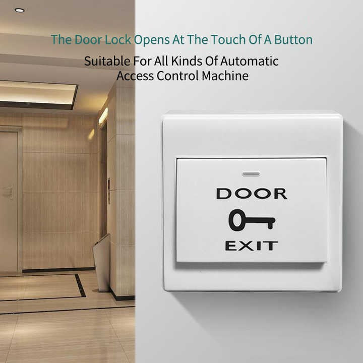 Simple Plastic Door Exit Button Release Push Switch for Access Control Systemc Electronic Door Lock White No Touch Exit Button