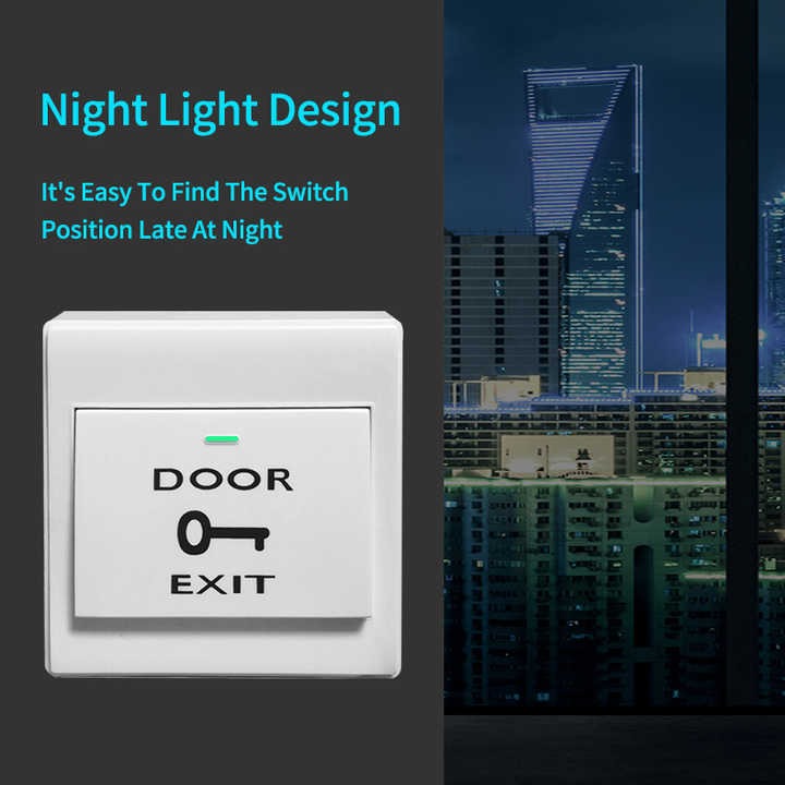Simple Plastic Door Exit Button Release Push Switch for Access Control Systemc Electronic Door Lock White No Touch Exit Button