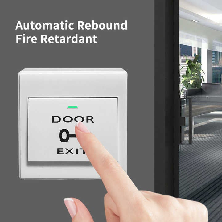 Simple Plastic Door Exit Button Release Push Switch for Access Control Systemc Electronic Door Lock White No Touch Exit Button