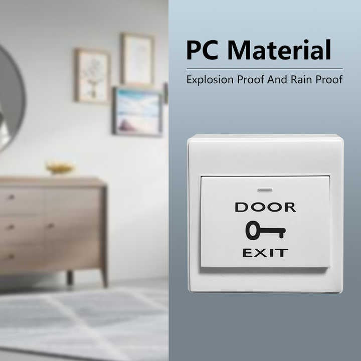 Simple Plastic Door Exit Button Release Push Switch for Access Control Systemc Electronic Door Lock White No Touch Exit Button