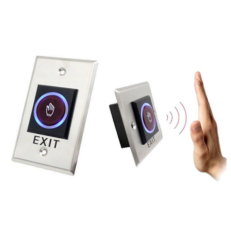Indoor Touchless Exit Button for Door Access Control with LED Light, NC,NO and COM Outputs