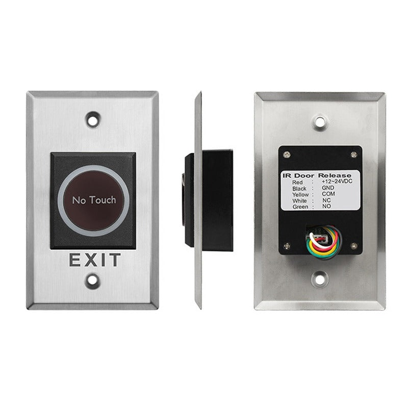 Indoor Touchless Exit Button for Door Access Control with LED Light, NC,NO and COM Outputs