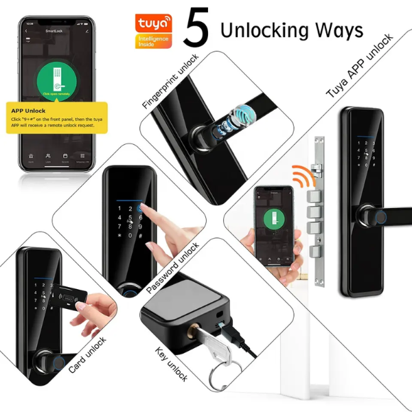 Smart Door Lock KMSDL03 - Keyless Entry & Remote Control, Secure Keyless Access for Wooden Doors