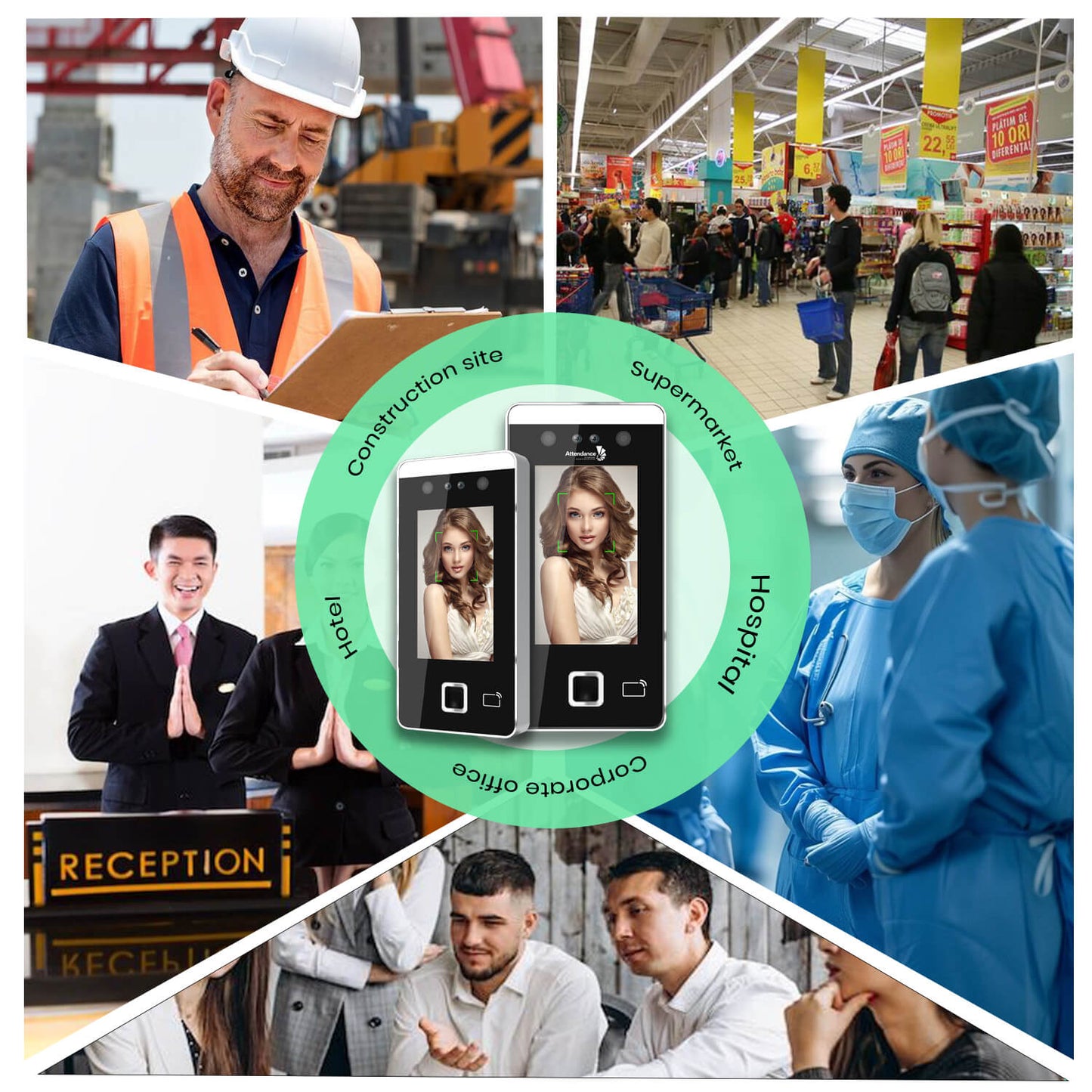 At-Tendance KM039 Biometric Attendance Machine – Multi-Biometric System with Face & Fingerprint Recognition Supports Up to (1,500 Users)