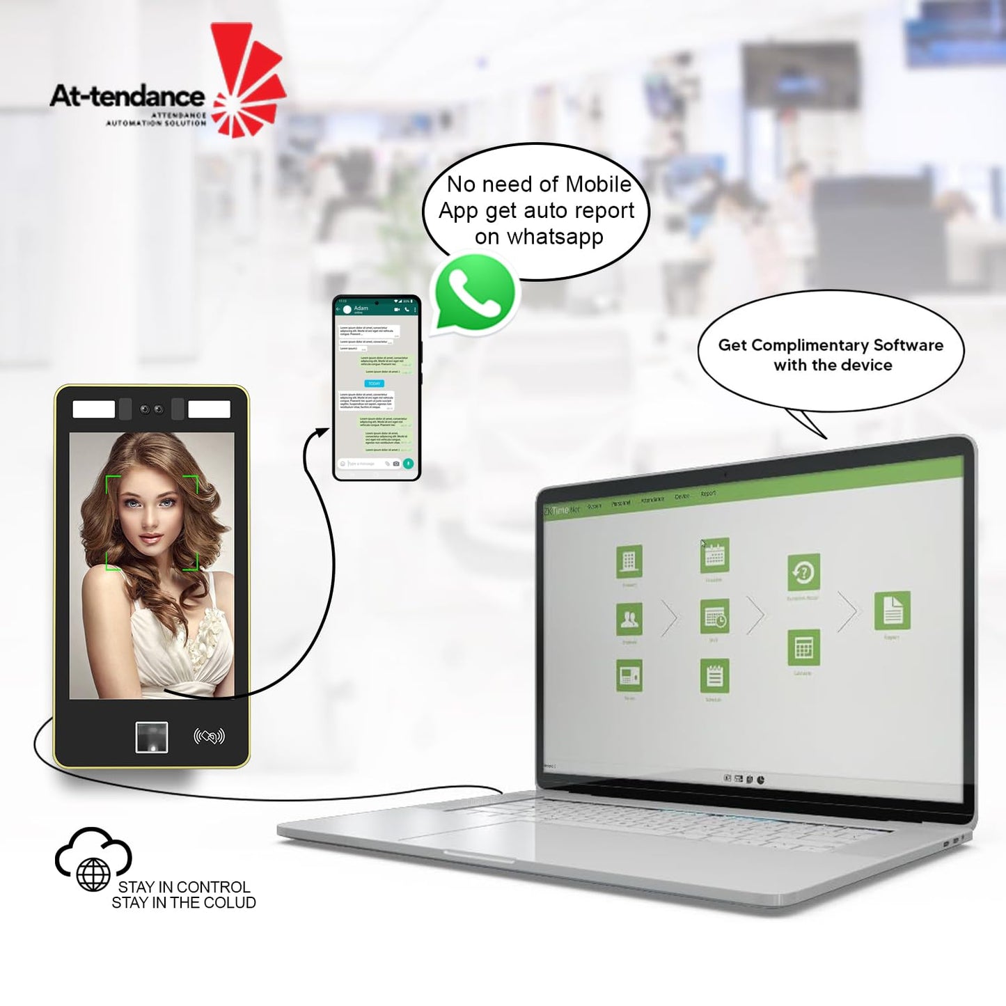 At-tendance KM603 Advanced Biometric Attendance Machine – Face Recognition System with 8" IPS Display, Wi-Fi, LAN, Supports Up to 2,000 Users