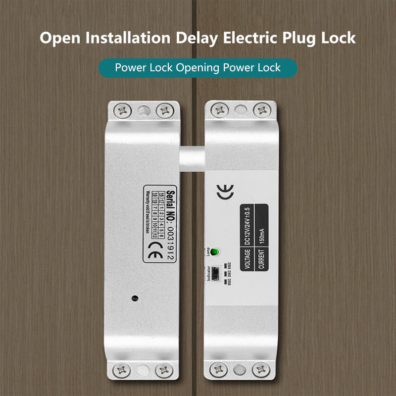 12v Mini Electronic Sliding Bolt Lock Fail Security Electric Drop Bolt Door Lock with Auto Relock Timer
