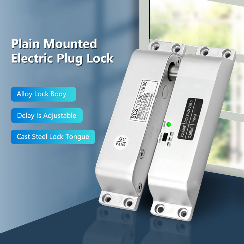 12v Mini Electronic Sliding Bolt Lock Fail Security Electric Drop Bolt Door Lock with Auto Relock Timer