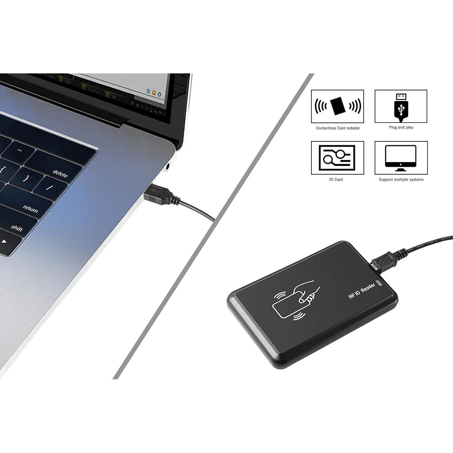 USB RFID Card Reader Team Office Plug and Play for Attendance and Access Control