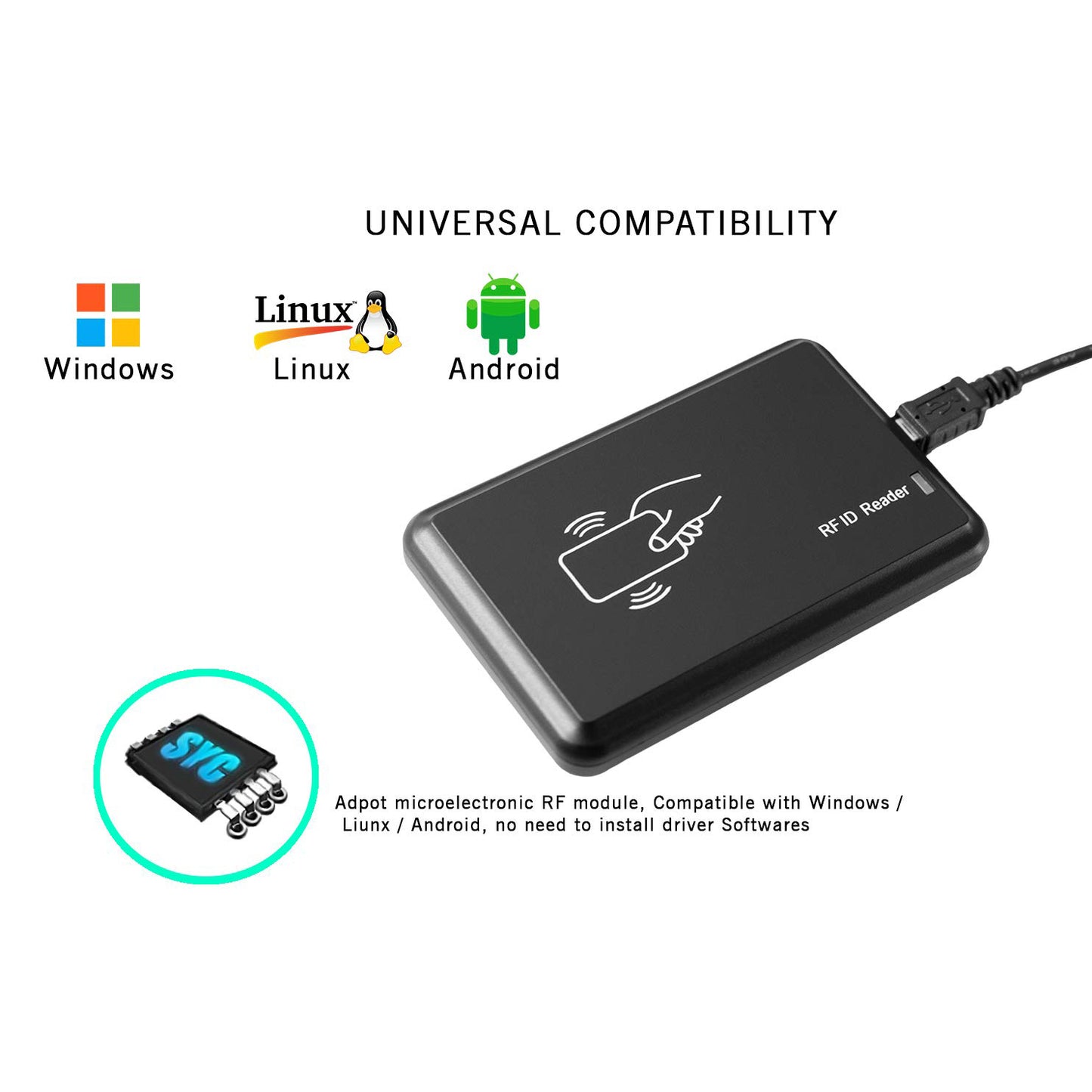 USB RFID Card Reader Team Office Plug and Play for Attendance and Access Control