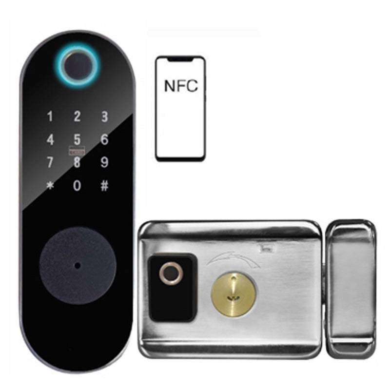 Tuya App waterproof Smart RIM lock for outside door