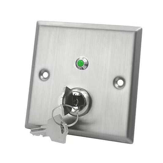 DC 12v Key Switch Lock On/Off Exit Switch Emergency Door Release SPDT for Access Control Panel Mount with 2 Keys