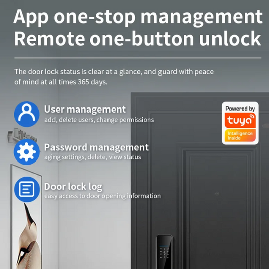 Smart Door Lock KMSDL03 - Keyless Entry & Remote Control, Secure Keyless Access for Wooden Doors