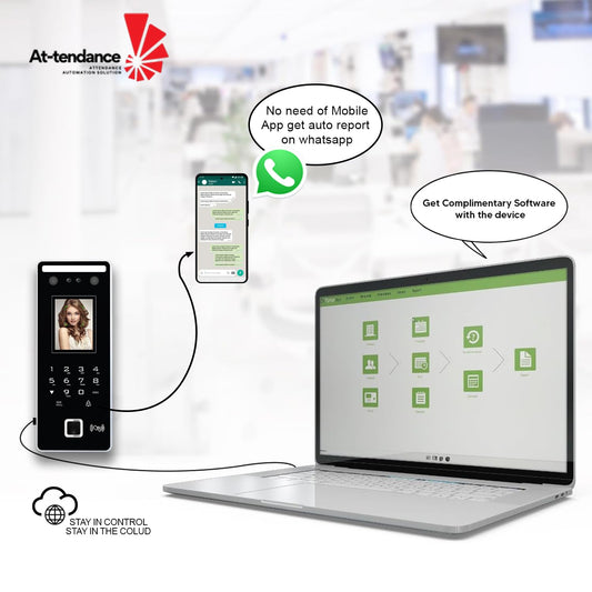 At-Tendance KM903 Cloud-Based Attendance System with Face & Fingerprint Recognition Biometric Machine (1,500 Users) Capacity