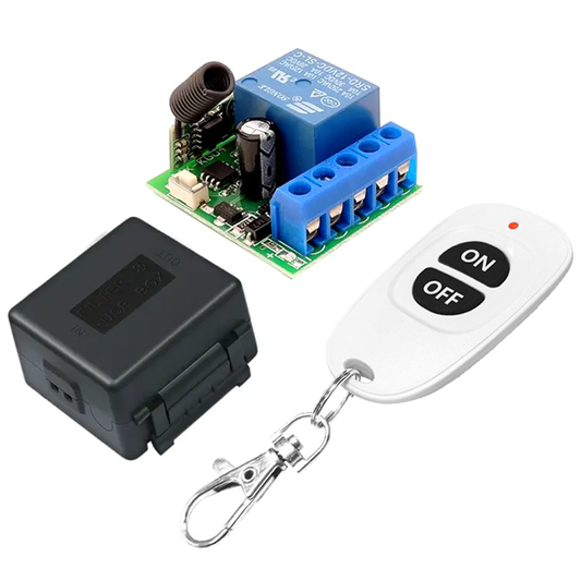 Remote Control Switch, 12V Single Channel Relay Module RF Wireless Switch Receiver Equipped with Portable Remote Control