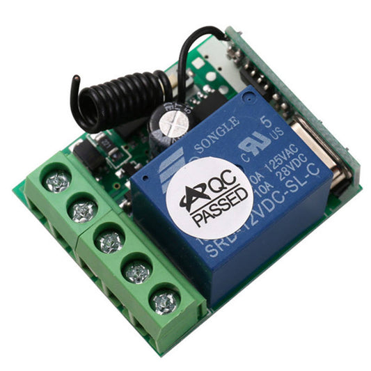 Mini Receiver DC 12V 1CH Relay Receiver Module Universal Wireless Garage Door Opener 433 MHz RF Remote Control Switches (R03/RF18)